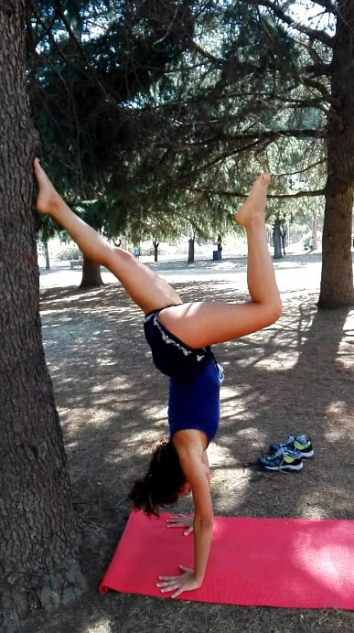 Outdoor handstand practice in Rome