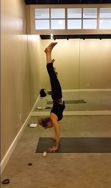 Shea handstand practice